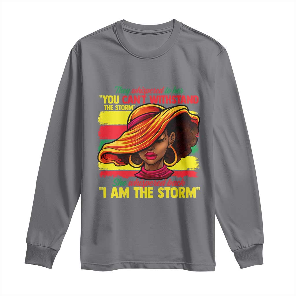 Proud Black African American Ladies Long Sleeve Shirt Black History Month TS01 Charcoal Print Your Wear