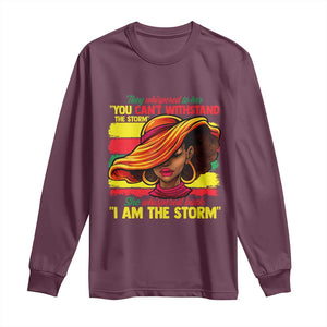 Proud Black African American Ladies Long Sleeve Shirt Black History Month TS01 Maroon Print Your Wear