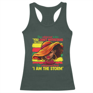 Proud Black African American Ladies Racerback Tank Top Black History Month TS01 Dark Forest Green Print Your Wear