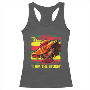 Proud Black African American Ladies Racerback Tank Top Black History Month TS01 Dark Heather Print Your Wear