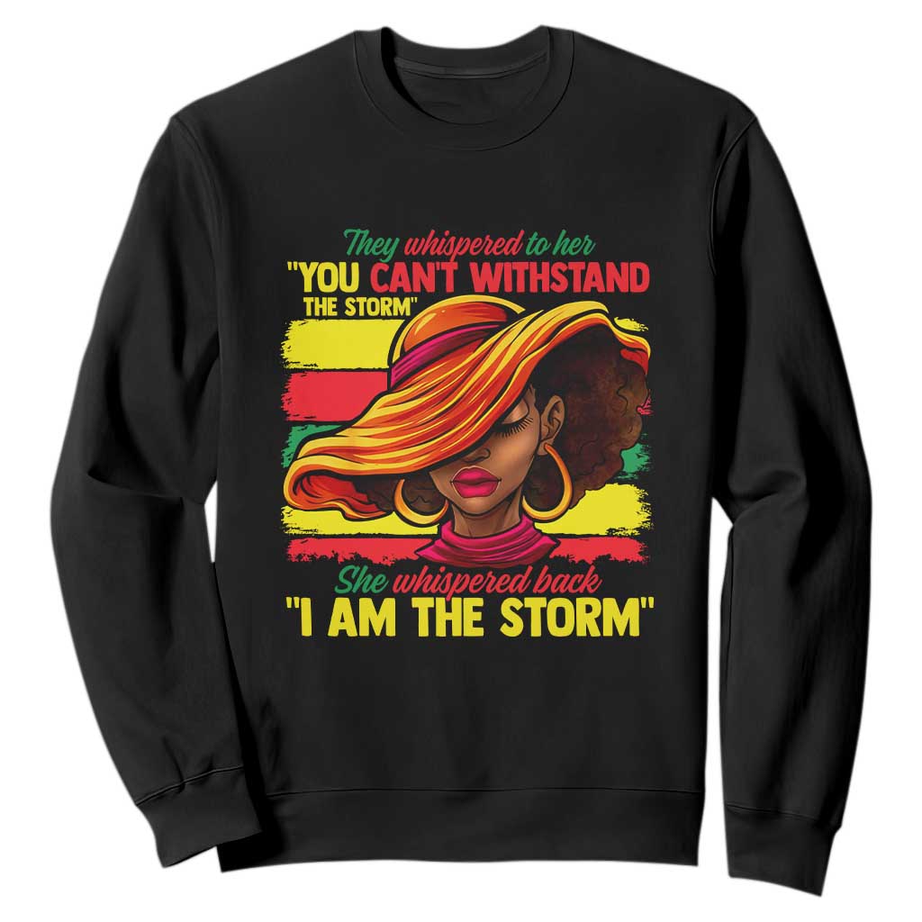 Proud Black African American Ladies Black History Month Sweatshirt TS01 Black Printyourwear