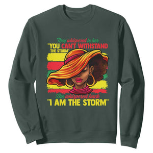 Proud Black African American Ladies Black History Month Sweatshirt TS01 Dark Forest Green Printyourwear
