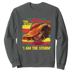 Proud Black African American Ladies Black History Month Sweatshirt TS01 Dark Heather Printyourwear