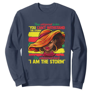 Proud Black African American Ladies Black History Month Sweatshirt TS01 Navy Printyourwear