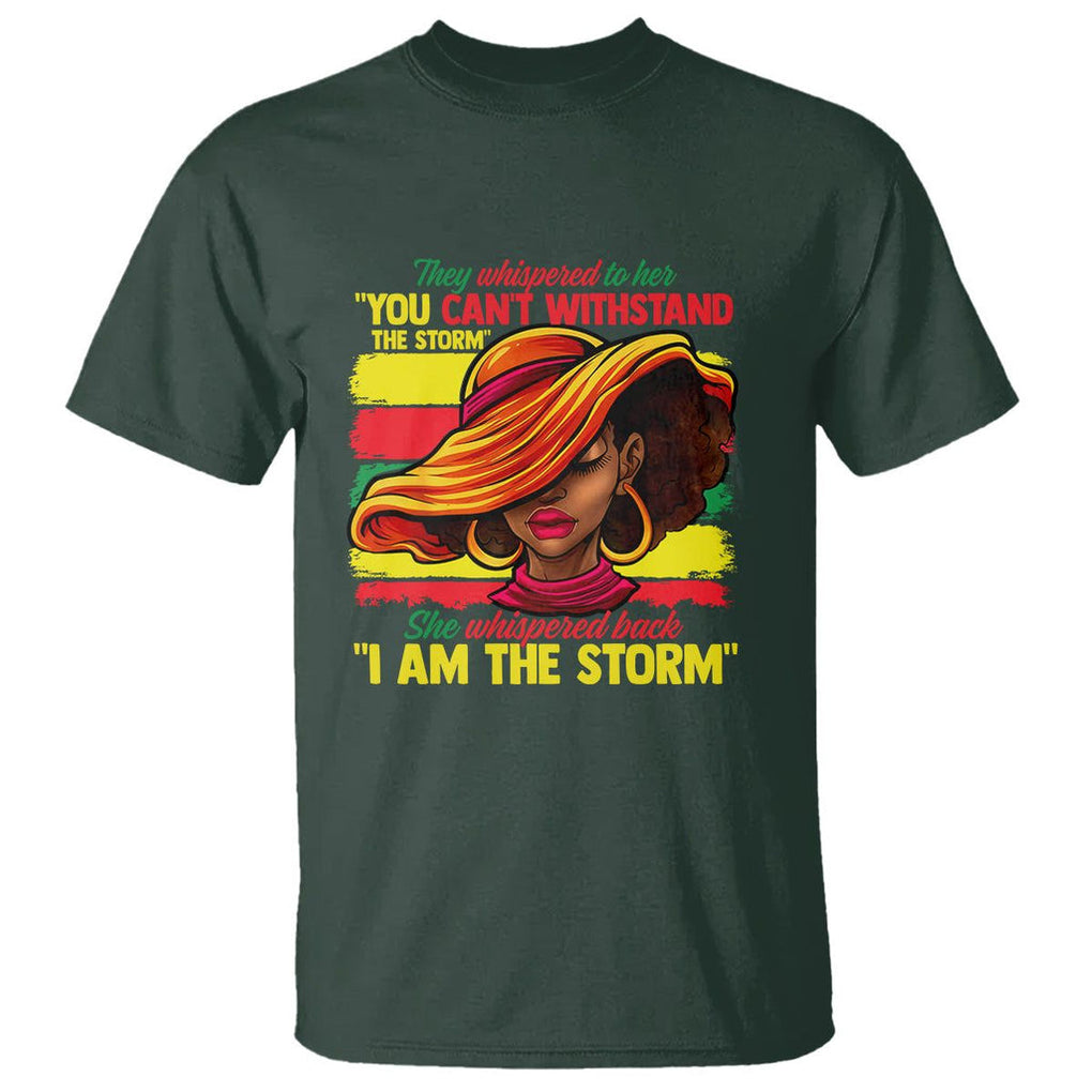 Proud Black African American Ladies Black History Month T Shirt TS01 Dark Forest Green Printyourwear