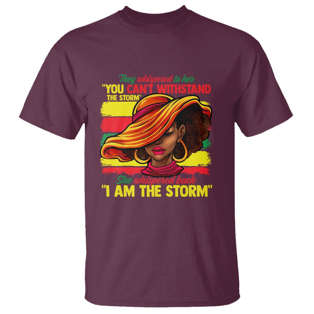 Proud Black African American Ladies Black History Month T Shirt TS01 Maroon Printyourwear