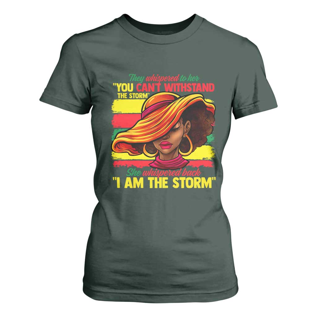 Proud Black African American Ladies T Shirt For Women Black History Month TS01 Dark Forest Green Print Your Wear