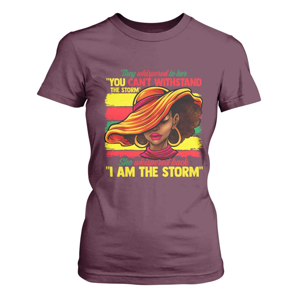 Proud Black African American Ladies T Shirt For Women Black History Month TS01 Maroon Print Your Wear