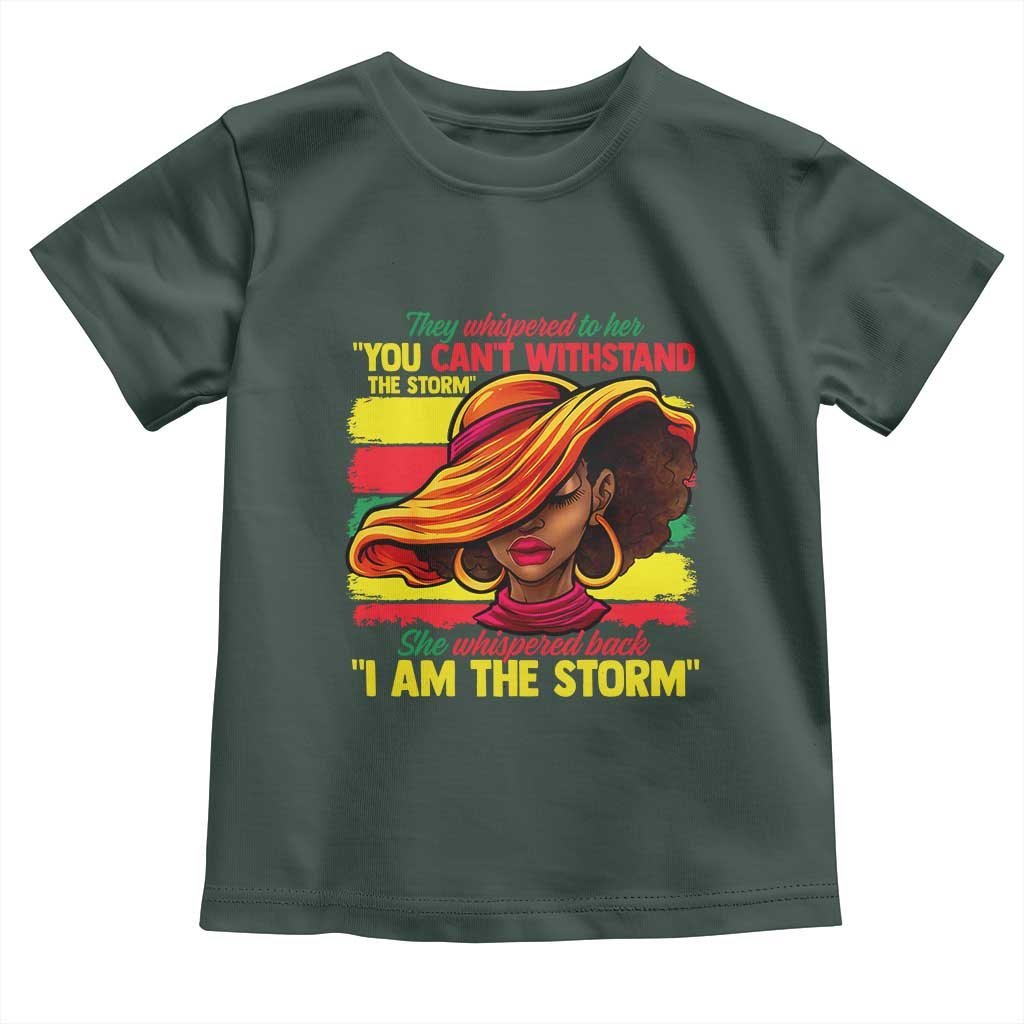 Proud Black African American Ladies Toddler T Shirt Black History Month TS01 Dark Forest Green Print Your Wear