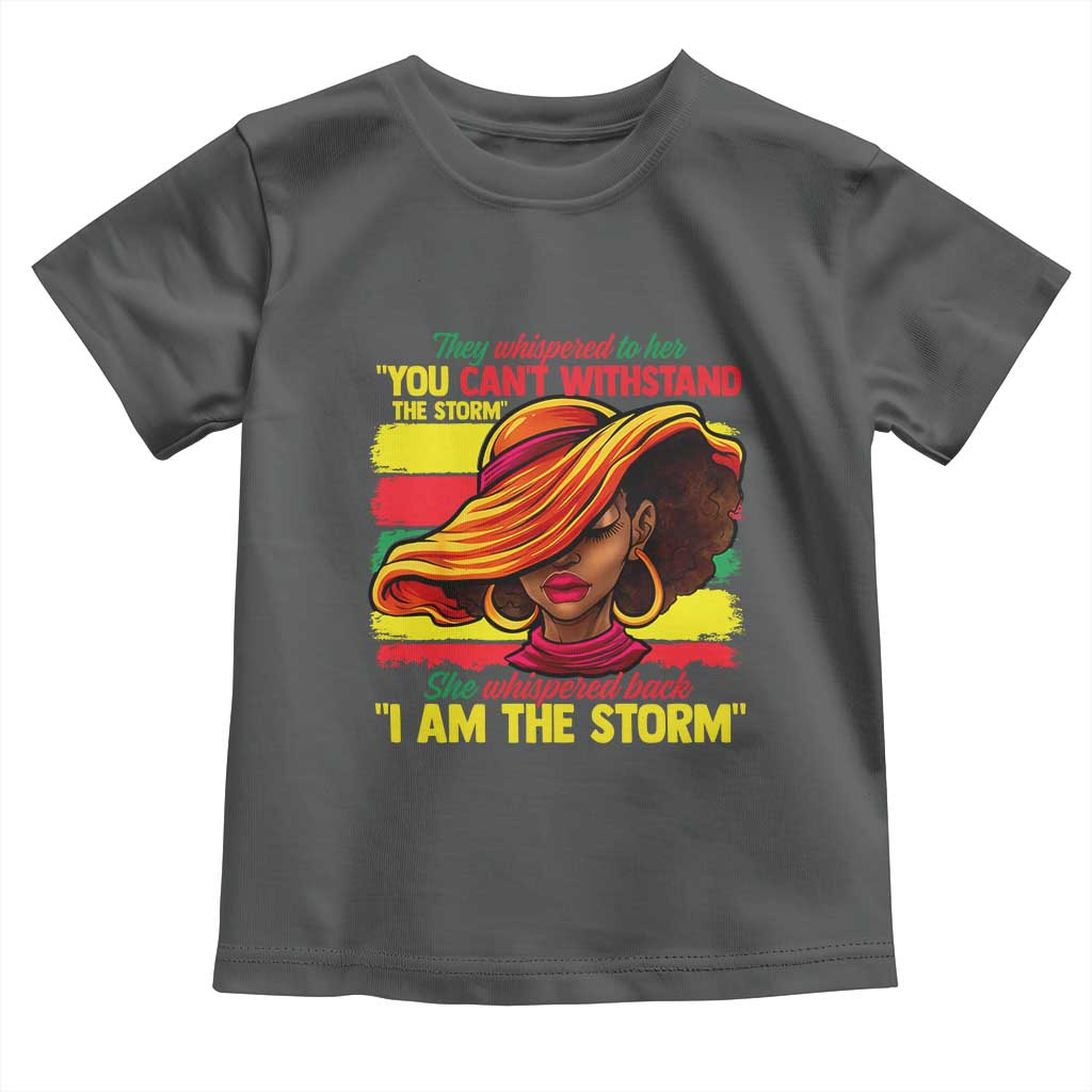 Proud Black African American Ladies Toddler T Shirt Black History Month TS01 Dark Heather Print Your Wear
