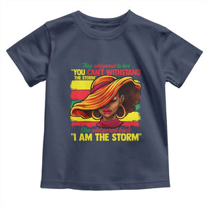 Proud Black African American Ladies Toddler T Shirt Black History Month TS01 Navy Print Your Wear