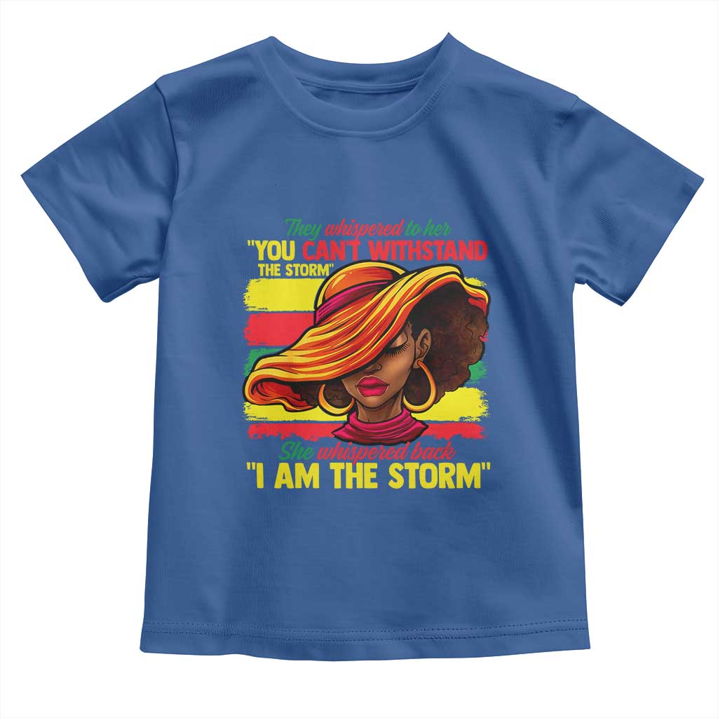 Proud Black African American Ladies Toddler T Shirt Black History Month TS01 Royal Blue Print Your Wear