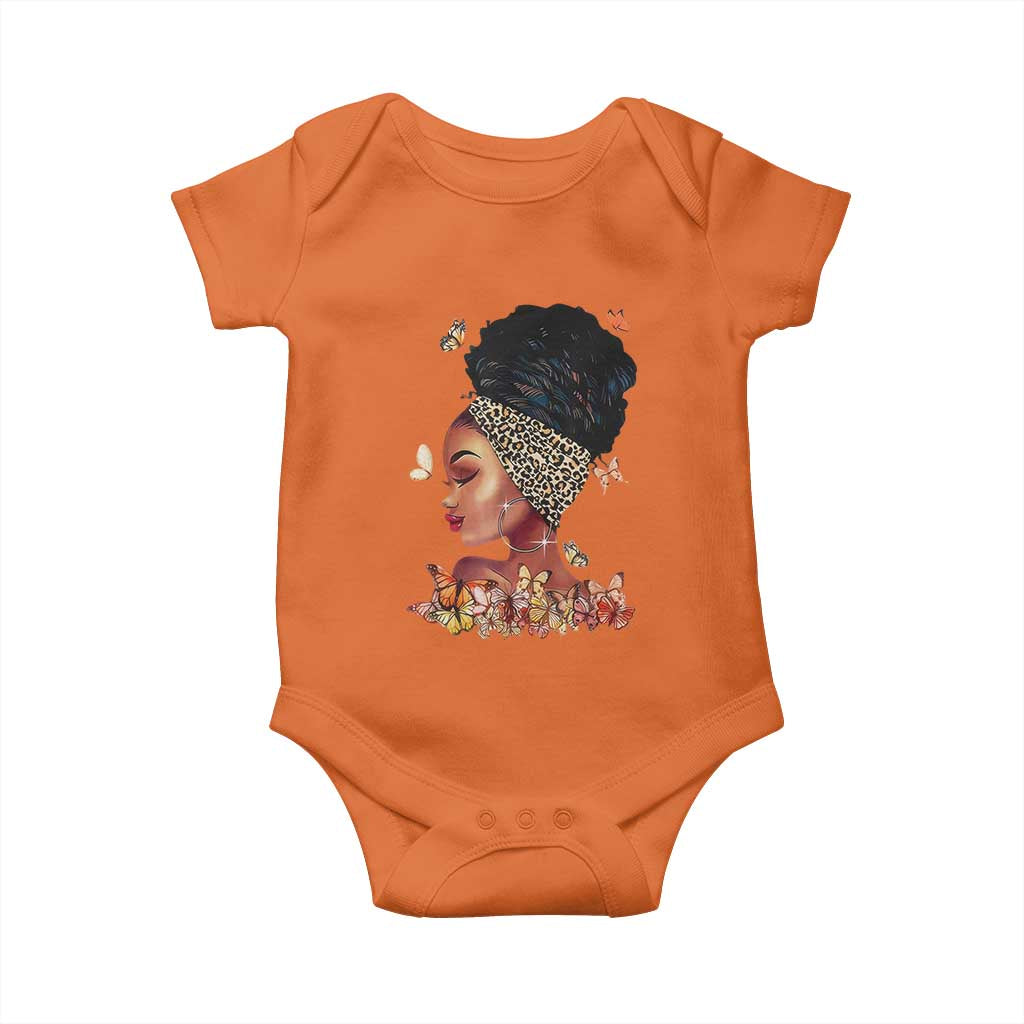 Black Girl Magic Baby Onesie Afro Melanin Queen African American Women TS01 Orange Print Your Wear