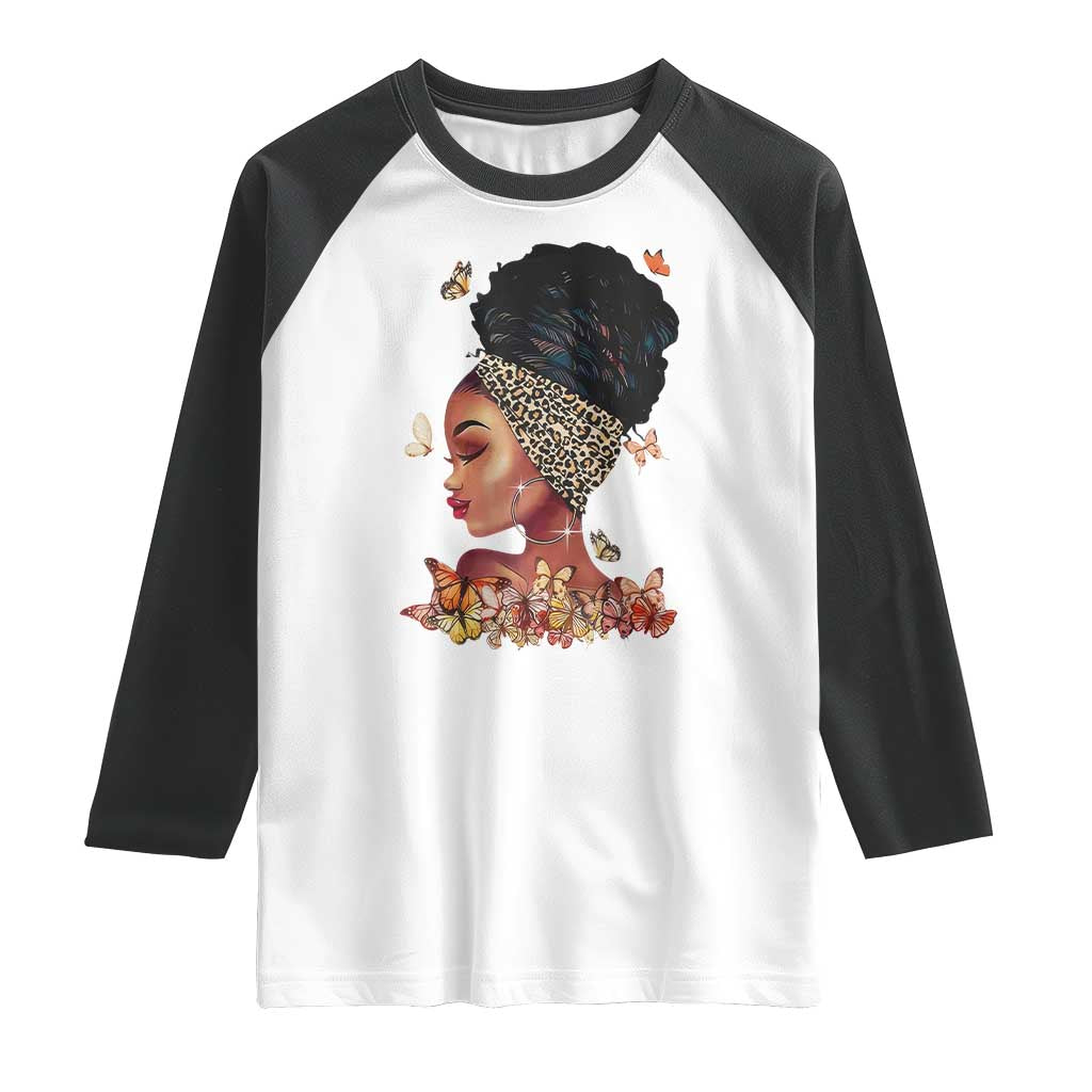 Black Girl Magic Raglan Shirt Afro Melanin Queen African American Women TS01 White Black Print Your Wear