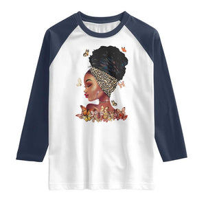 Black Girl Magic Raglan Shirt Afro Melanin Queen African American Women TS01 White Navy Print Your Wear