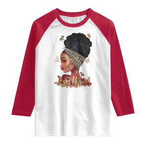 Black Girl Magic Raglan Shirt Afro Melanin Queen African American Women TS01 White Red Print Your Wear
