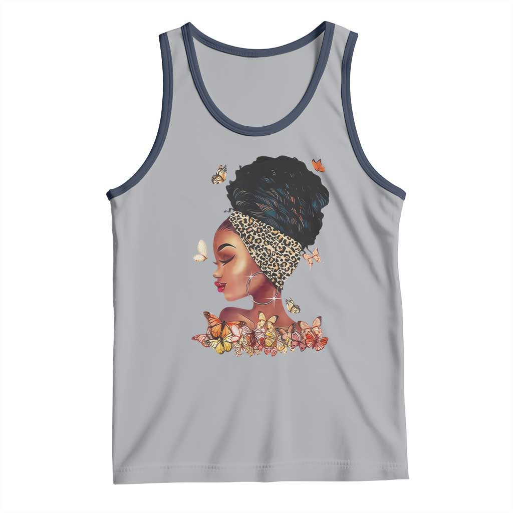 Black Girl Magic Tank Top Afro Melanin Queen African American Women TS01 Athletic Heather Navy Print Your Wear