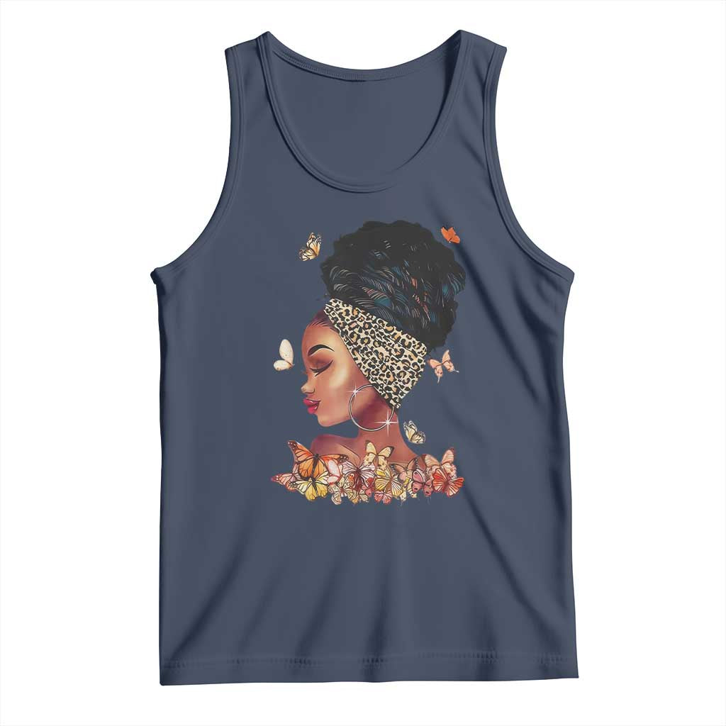 Black Girl Magic Tank Top Afro Melanin Queen African American Women TS01 Navy Print Your Wear