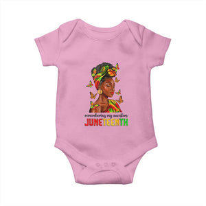 Black Women Baby Onesie Remembering My Ancestors Juneteenth Celebration TS01 Light Pink Print Your Wear