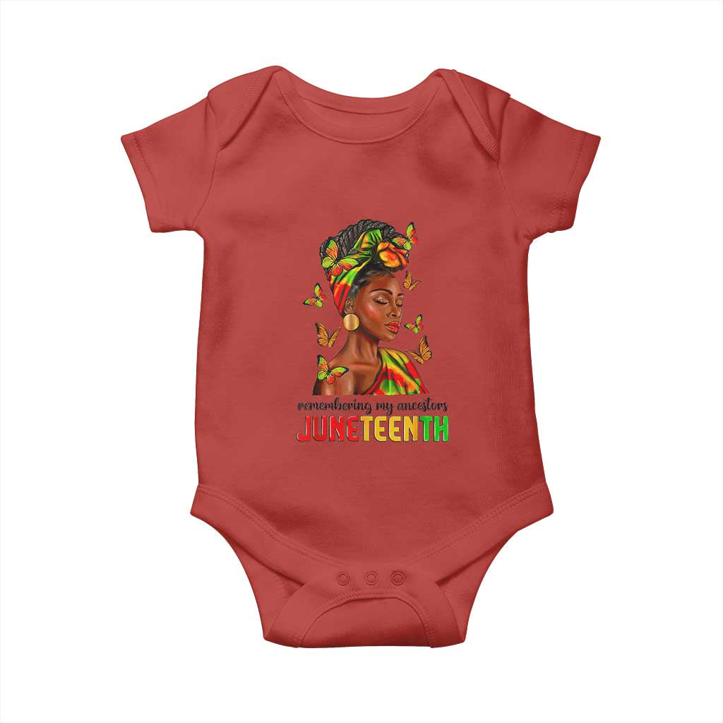 Black Women Baby Onesie Remembering My Ancestors Juneteenth Celebration TS01 Red Print Your Wear