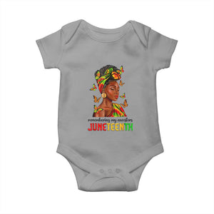 Black Women Baby Onesie Remembering My Ancestors Juneteenth Celebration TS01 Sport Gray Print Your Wear