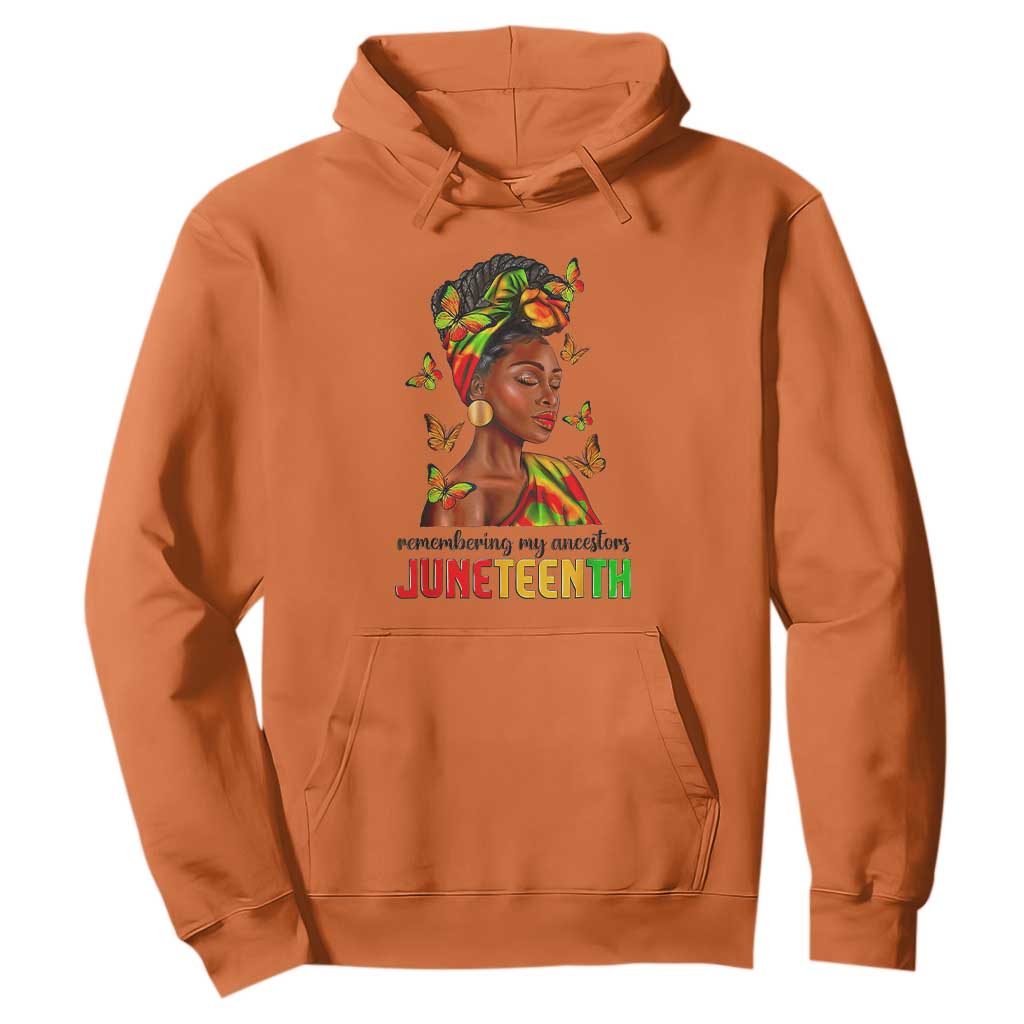 Remembering My Ancestors Juneteenth Celebrate Black Women Hoodie TS01 Orange Printyourwear