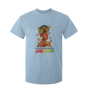 Black Women T Shirt For Kid Remembering My Ancestors Juneteenth Celebration TS01 Light Blue Print Your Wear