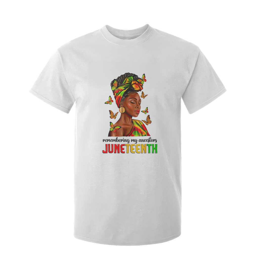 Black Women T Shirt For Kid Remembering My Ancestors Juneteenth Celebration TS01 White Print Your Wear