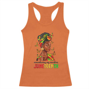 Black Women Racerback Tank Top Remembering My Ancestors Juneteenth Celebration TS01 Orange Print Your Wear