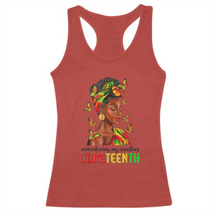 Black Women Racerback Tank Top Remembering My Ancestors Juneteenth Celebration TS01 Red Print Your Wear