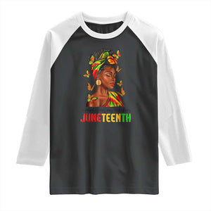 Black Women Raglan Shirt Remembering My Ancestors Juneteenth Celebration TS01 Black White Print Your Wear