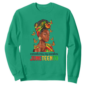 Remembering My Ancestors Juneteenth Celebrate Black Women Sweatshirt TS01 Irish Green Printyourwear