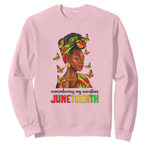 Remembering My Ancestors Juneteenth Celebrate Black Women Sweatshirt TS01 Light Pink Printyourwear