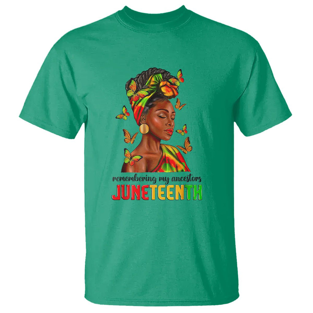 Remembering My Ancestors Juneteenth Celebrate Black Women T Shirt TS01 Irish Green Printyourwear
