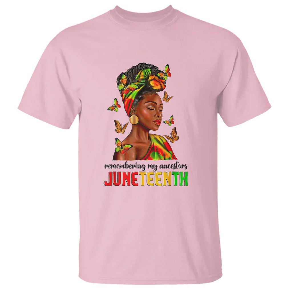 Remembering My Ancestors Juneteenth Celebrate Black Women T Shirt TS01 Light Pink Printyourwear