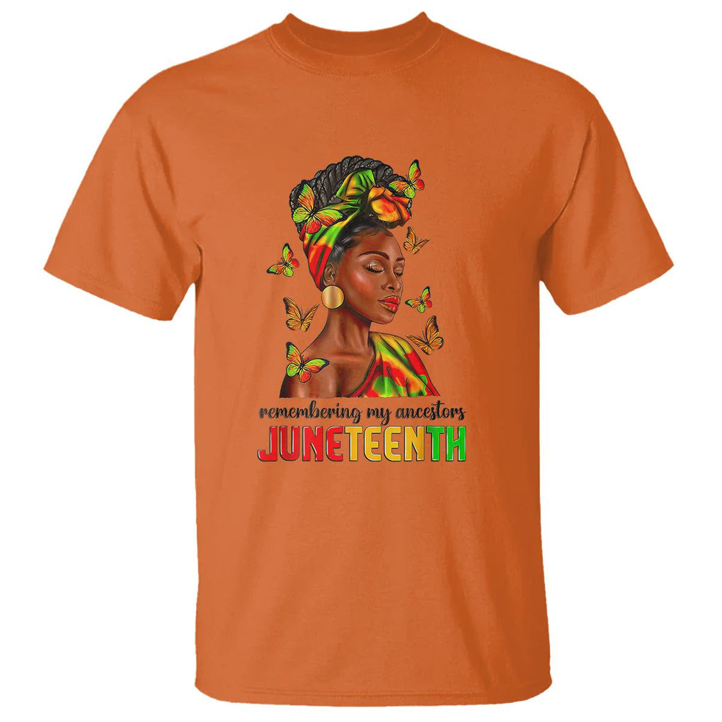 Remembering My Ancestors Juneteenth Celebrate Black Women T Shirt TS01 Orange Printyourwear