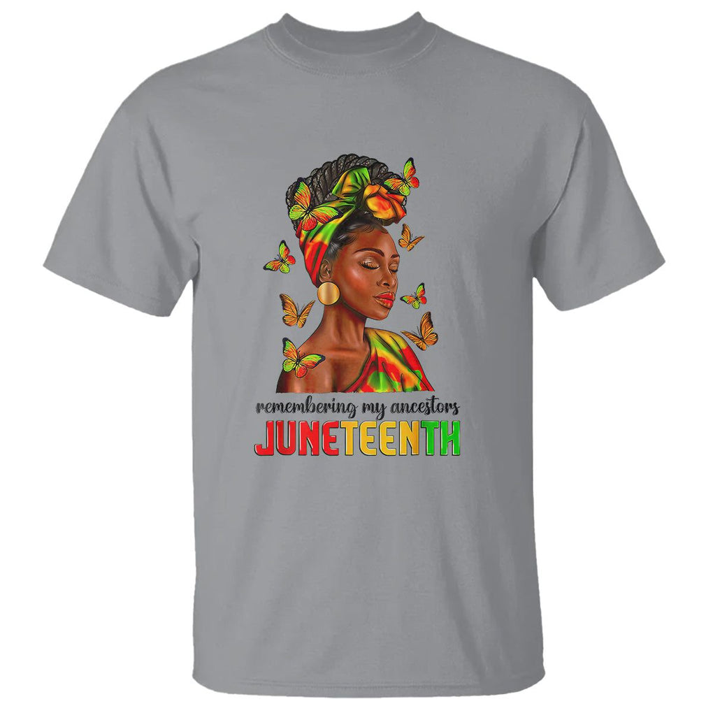 Remembering My Ancestors Juneteenth Celebrate Black Women T Shirt TS01 Sport Gray Printyourwear