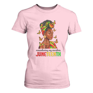 Black Women T Shirt For Women Remembering My Ancestors Juneteenth Celebration TS01 Light Pink Print Your Wear