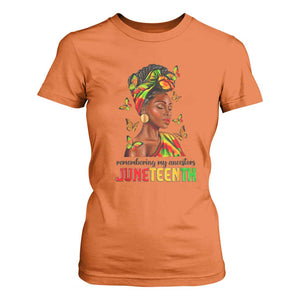 Black Women T Shirt For Women Remembering My Ancestors Juneteenth Celebration TS01 Orange Print Your Wear