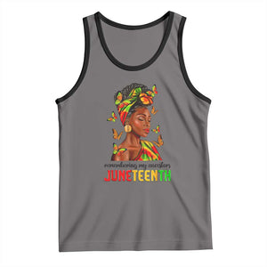 Black Women Tank Top Remembering My Ancestors Juneteenth Celebration TS01 Deep Heather Black Print Your Wear