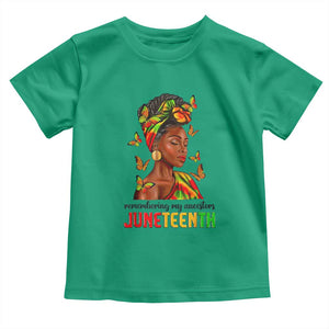 Black Women Toddler T Shirt Remembering My Ancestors Juneteenth Celebration TS01 Irish Green Print Your Wear