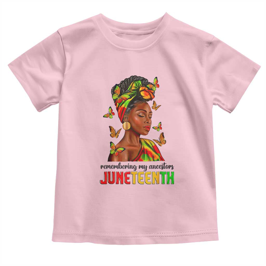 Black Women Toddler T Shirt Remembering My Ancestors Juneteenth Celebration TS01 Light Pink Print Your Wear