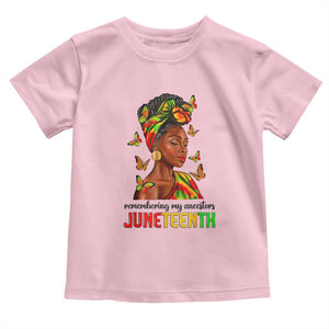 Black Women Toddler T Shirt Remembering My Ancestors Juneteenth Celebration TS01 Light Pink Print Your Wear