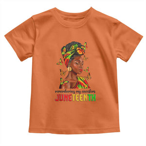 Black Women Toddler T Shirt Remembering My Ancestors Juneteenth Celebration TS01 Orange Print Your Wear