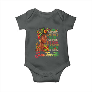 Juneteenth Black Women Baby Onesie I Am The Storm Black History Month TS01 Dark Heather Print Your Wear