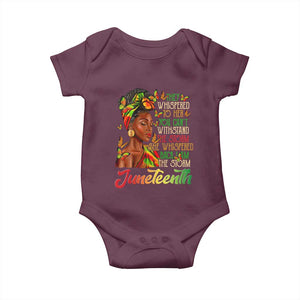 Juneteenth Black Women Baby Onesie I Am The Storm Black History Month TS01 Maroon Print Your Wear