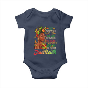 Juneteenth Black Women Baby Onesie I Am The Storm Black History Month TS01 Navy Print Your Wear