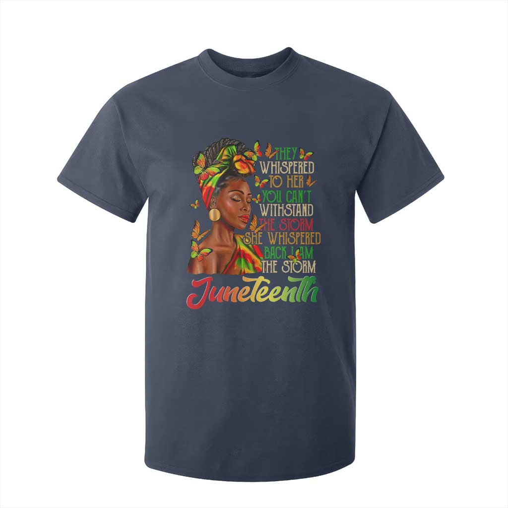 Juneteenth Black Women T Shirt For Kid I Am The Storm Black History Month TS01 Navy Print Your Wear