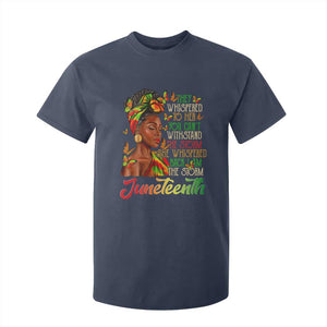 Juneteenth Black Women T Shirt For Kid I Am The Storm Black History Month TS01 Navy Print Your Wear