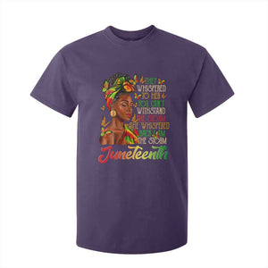 Juneteenth Black Women T Shirt For Kid I Am The Storm Black History Month TS01 Purple Print Your Wear